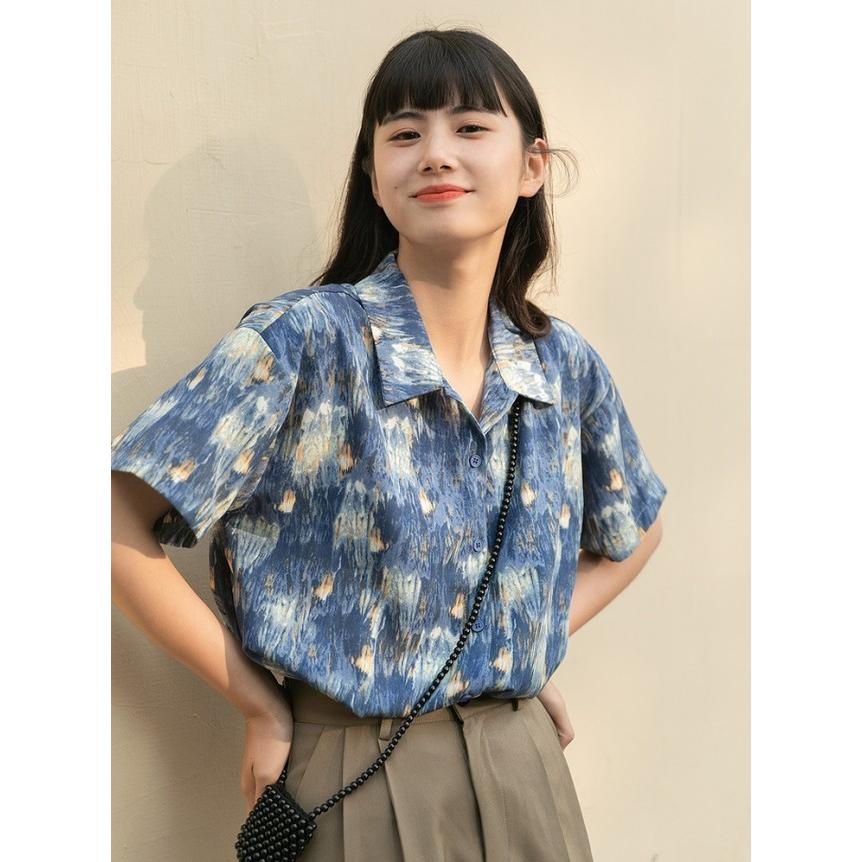 アロハシャツ 半袖 シャツ レディース トップス 春夏 柄シャツ シャツブラウス ゆったり 総柄 カジュアル 羽織もの 羽織りシャツ おしゃれ