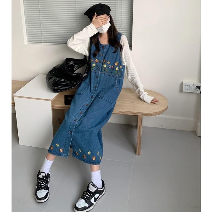 サロペットスカート デニム ワンピース レディース ジャンパースカート 
