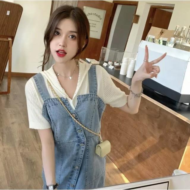 大きいサイズ レディース 春夏 ショート38 デニム サロペットパンツ