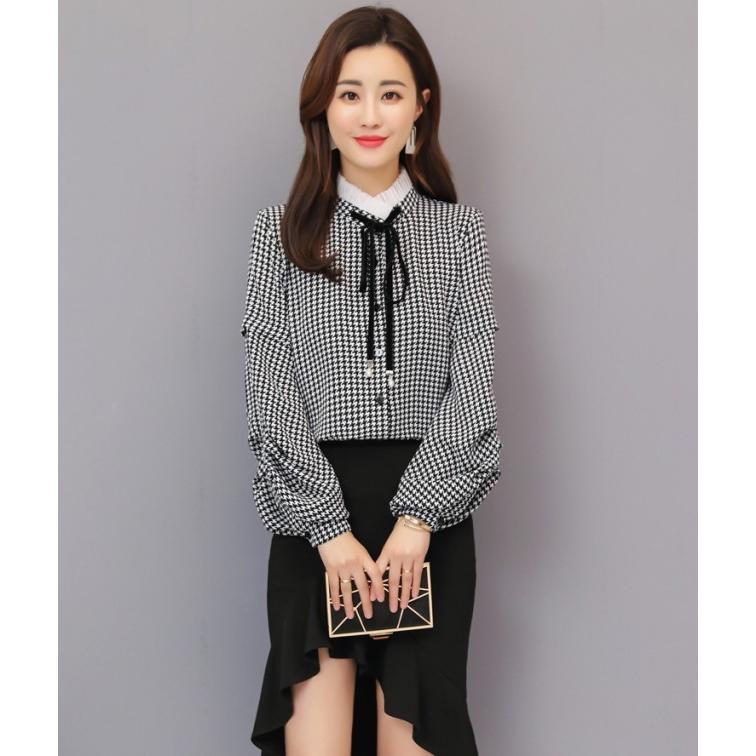 sov.　ブラック　スタンドカラーボウタイブラウス　リボン　シャツ　トップス ボウタイブラウス フリル襟ブラウス シャツブラウス レディース