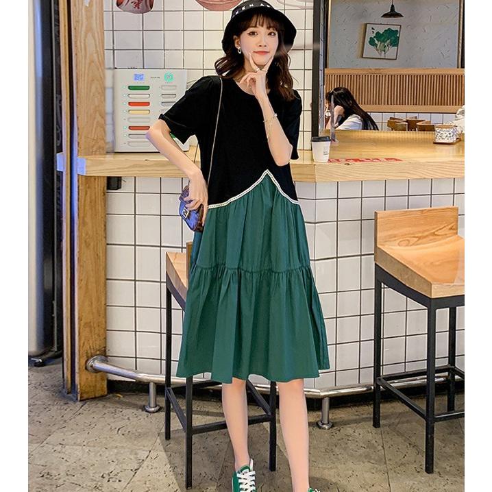 P180 美品 L レオナール 切り替え 半袖 ひざ丈ワンピース レディース P180 美品 L レオナール 切り替え 半袖 ひざ丈ワンピース レディース