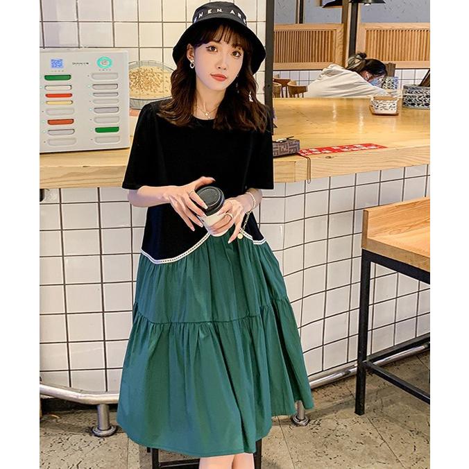 ワンピース レディース Tシャツワンピース 半袖 膝丈 春 夏 ティアード