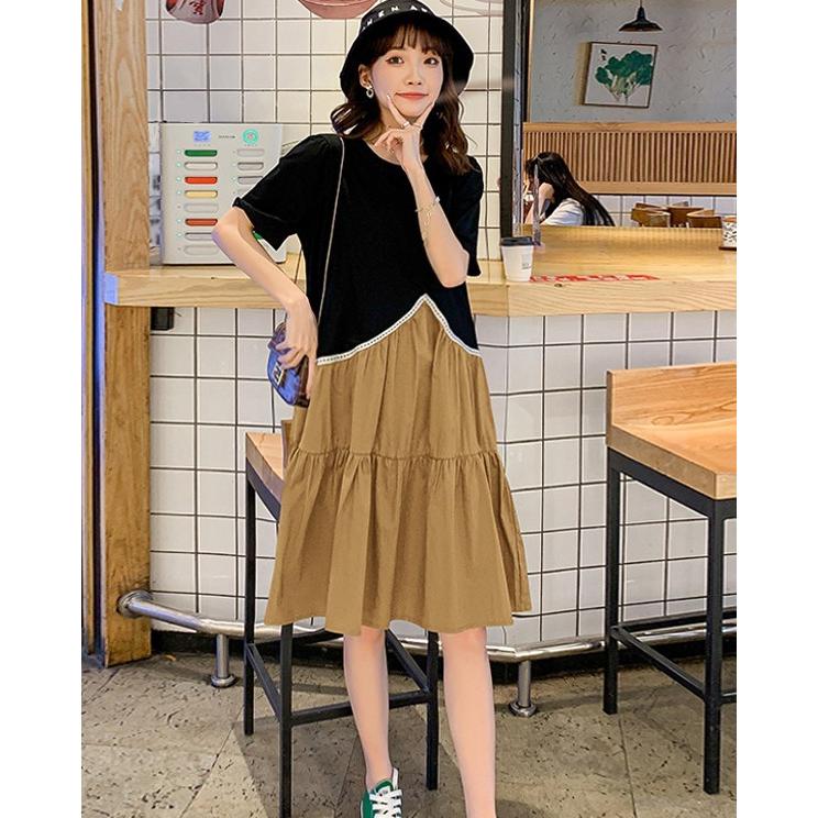 ワンピース レディース Tシャツワンピース 半袖 膝丈 春 夏 ティアード