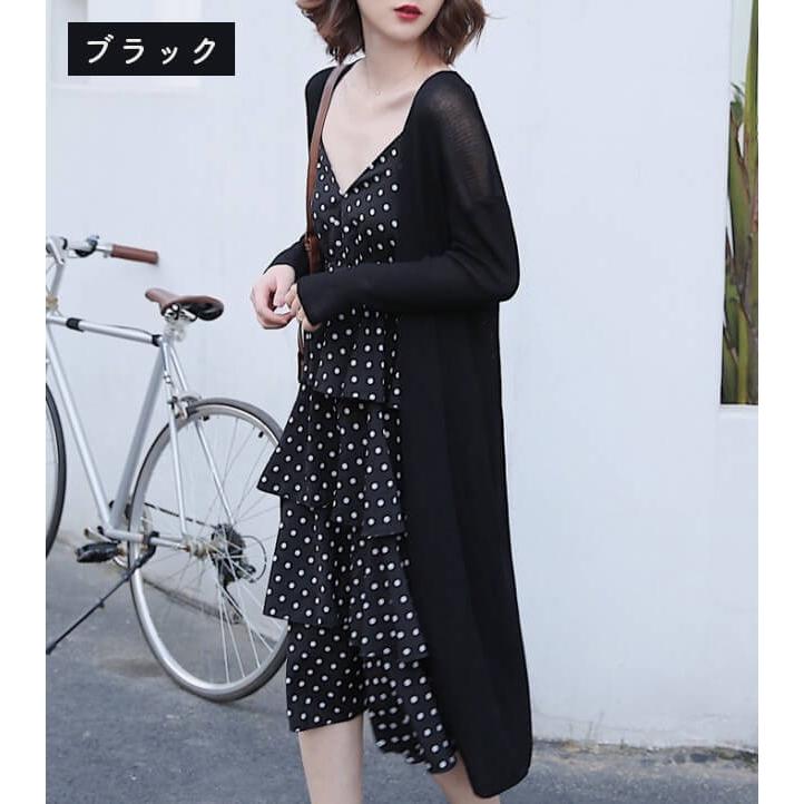 カーディガン ロング 薄手 レディース 春夏 シアーカーディガン