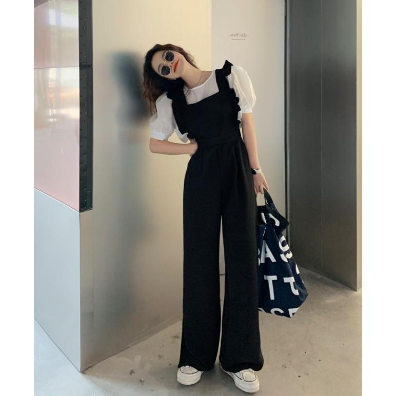 オールインワン レディース サロペット ワイドパンツ ジャンプ