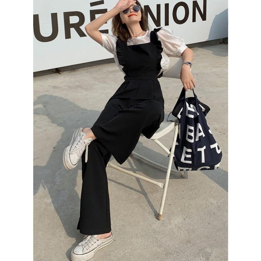 オールインワン レディース サロペット ワイドパンツ ジャンプスーツ