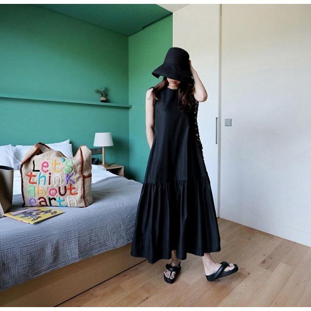 TFW49 黒 ノースリーブ ワンピース　ゴルフ　スカート TFW49 黒 ノースリーブ ワンピース ゴルフ スカート