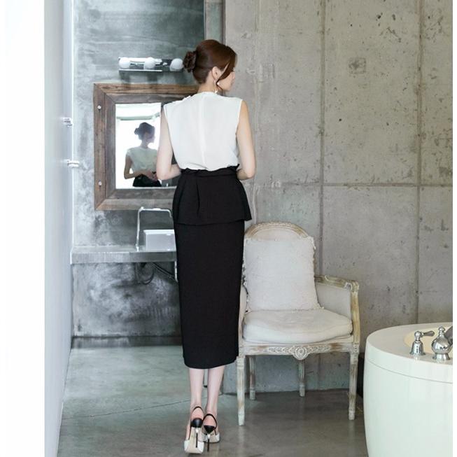 タイトスカート ロング ミモレ丈 レディース ボトムス ペプラム ハイ