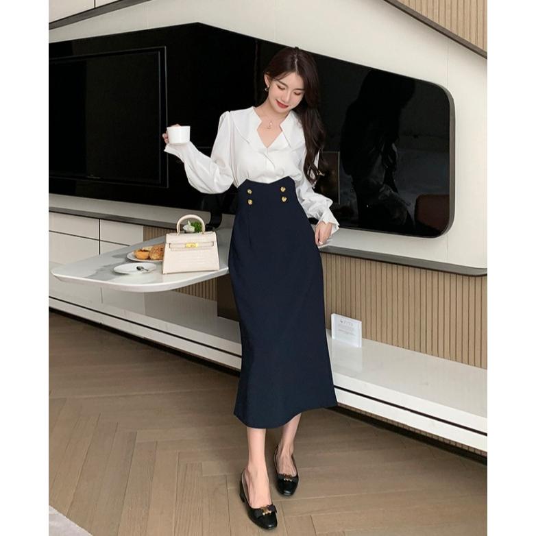 タイトスカート ロング ミモレ丈 レディース ボトムス ウエストマーク