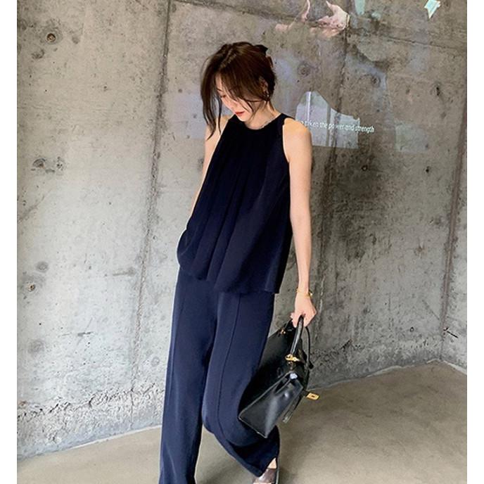 セットアップ ノースリーブ ベスト パンツドレス パーティー パンツドレス かっこいい セットアップ レディース きれいめ