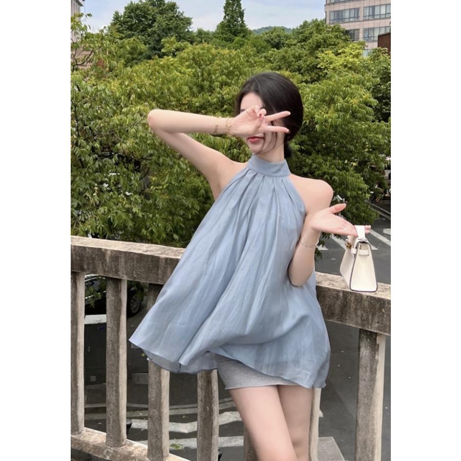 ファッション セットアップ ドレス 韓国 ノースリーブ パンツ セットアップ ノースリーブトップとクロップドパンツの可愛い