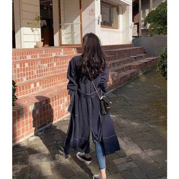 デニムワンピース シャツワンピース 長袖 デニム ワンピース レディース Aライン 春 秋 ウエストマーク 大きいサイズ ロングコート 韓国 ファッション