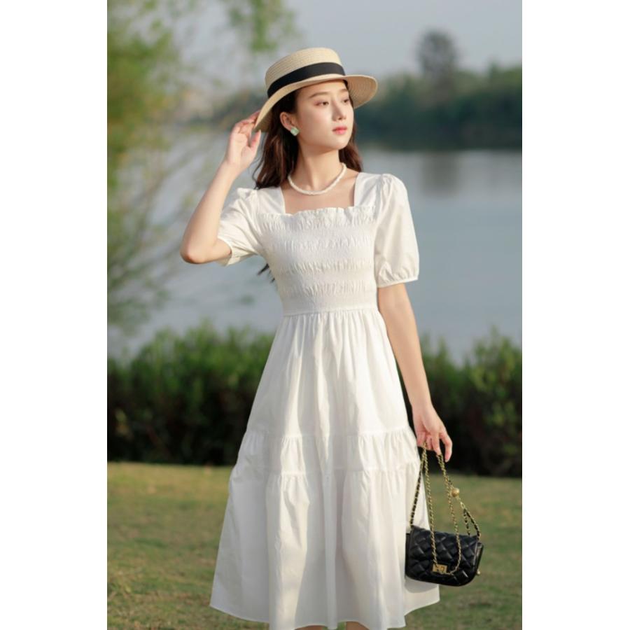 ティアードワンピース 半袖 ワンピース レディース 切り替えワンピース