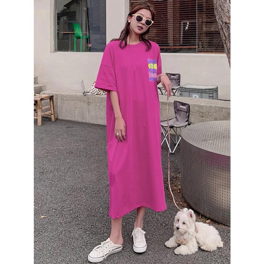 Tシャツワンピース ロング 大きいサイズ 3L 4L 夏 Tシャツ ワンピース