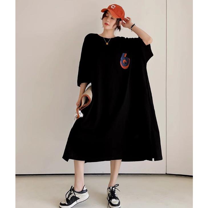 Tシャツワンピース 半袖 ロング ミモレ丈 大きいサイズ 3L 4L 5L