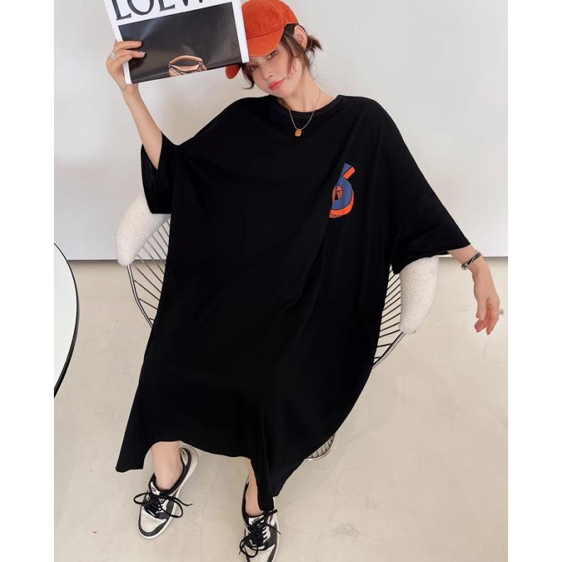 Tシャツワンピース 半袖 ロング ミモレ丈 大きいサイズ 3L 4L 5L