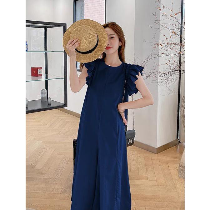 オールインワン サロペット レディース ワイドパンツ フリル ジャンプ