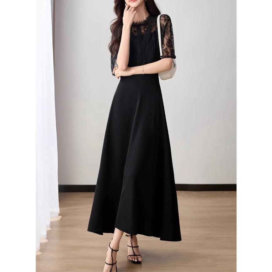 【匿名配送・新品・未使用・タグ付き】ブラック MサイズＡラインパーティー ドレス パーティードレス 結婚式 お呼ばれドレス 20代 30代 40代 Aライン