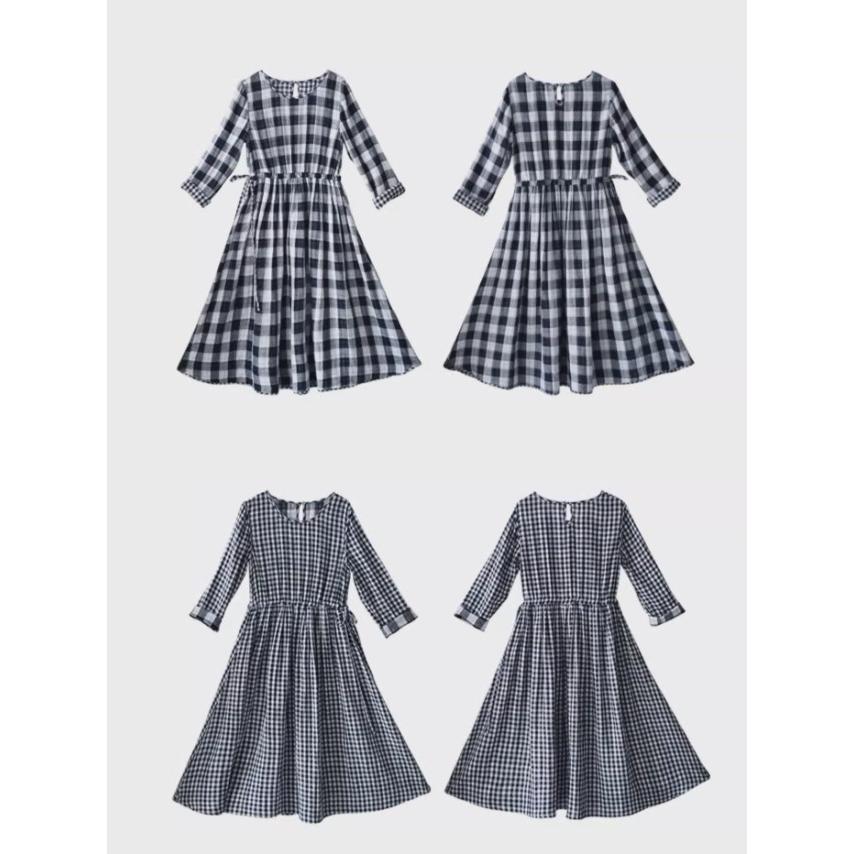 ゆったりサイズ♡ギンガムチェックマキシ丈ローウエストワンピース。.＊ leap-ec_ssk0365