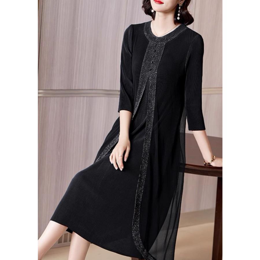 レイヤード風 ワンピース レディース パーティードレス 結婚式