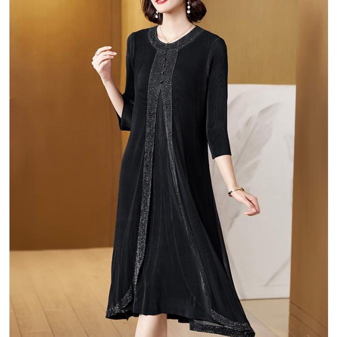 レイヤード風 ワンピース レディース パーティードレス 結婚式