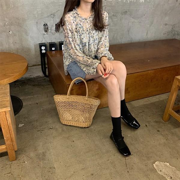 トップス シャツ ブラウス レディース 花柄 シフォンブラウス 長袖 