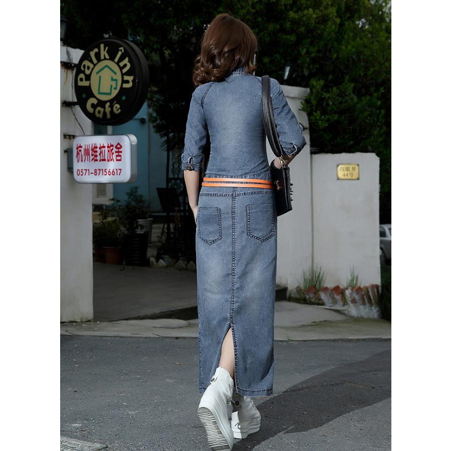 還元祭 ワンピース デニム Vネック レディース 大きいサイズ 五分袖 カジュアル デイリー 春 春服 秋 秋服 夏 ロングワンピース タイト 3l 4l 安いそれに目立つ Farmerscentre Com Ng