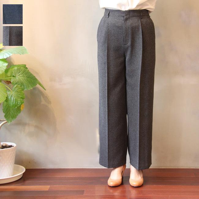 DONEEYU（ドニーユ） メランジ調 ストレッチ ワイド パンツ レディース 