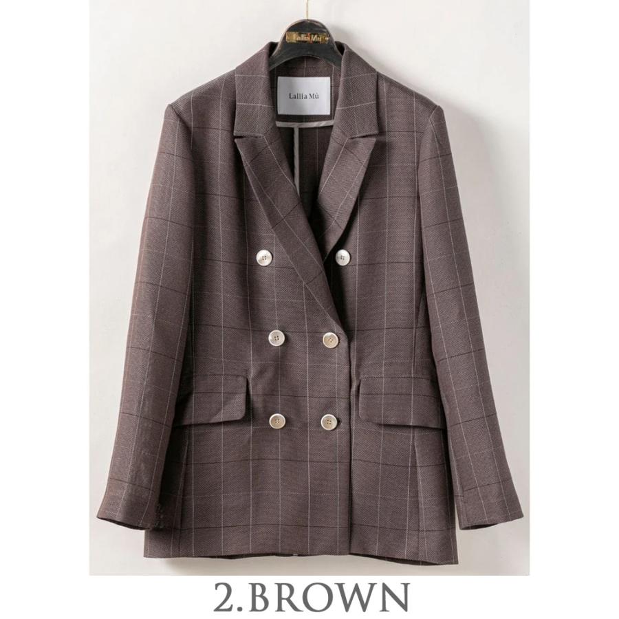 Lallia Mu ラリアムー チェック メッシュ ダブルジャケット レディース