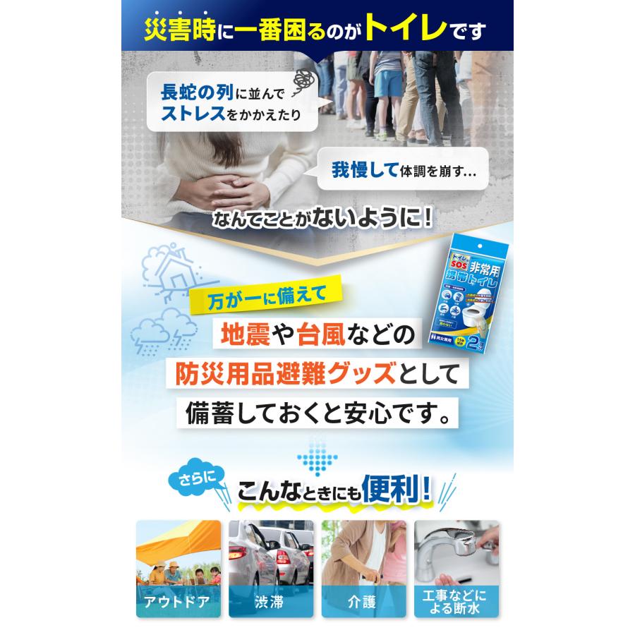 トイレのSOS【防災士監修】 簡易トイレ 携帯トイレ 災害用　断水　渋滞 非常用トイレ 防災グッズ 携帯トイレ 10回分 |  | 02