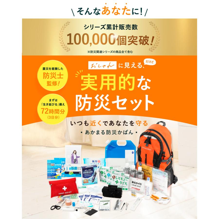 防災士＆消防士監修】 防災セット 防災かばん 38品44点セット 防災