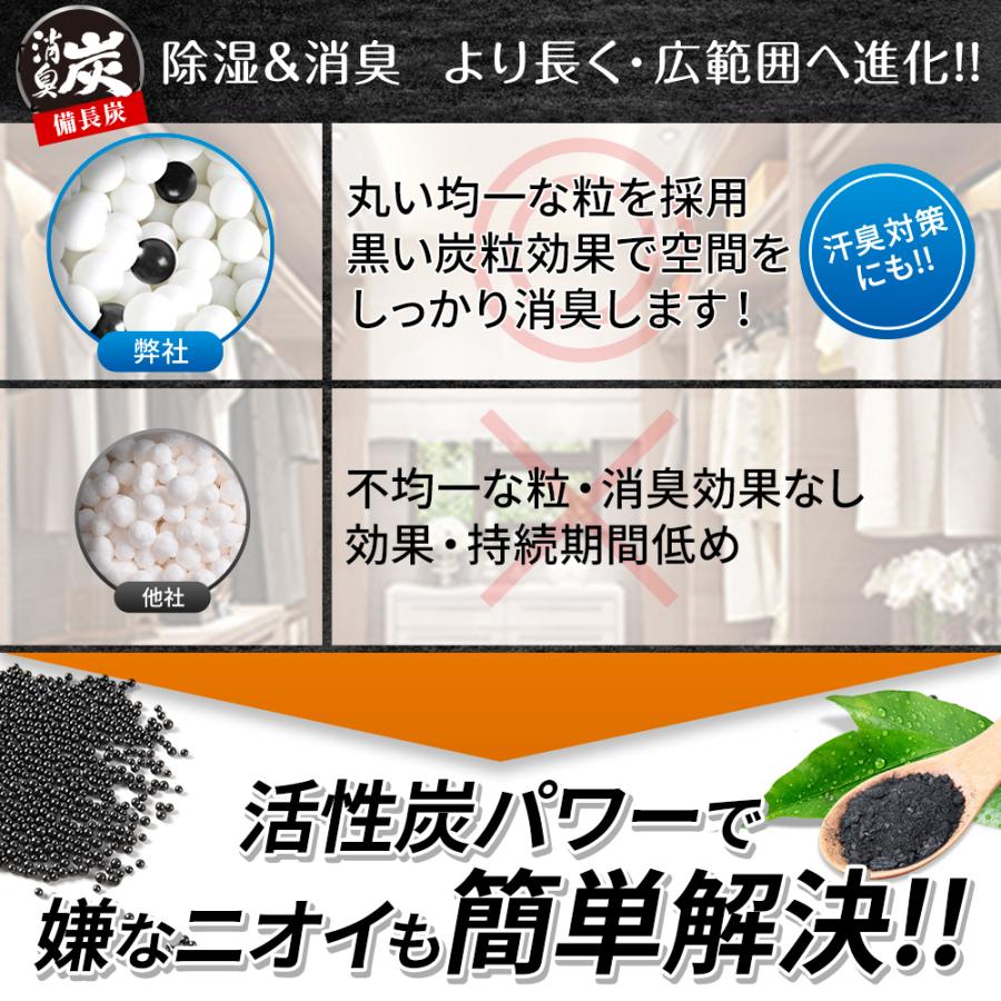 【活性炭配合】除湿剤 乾燥剤 湿気とり 除湿＆脱臭 消臭 除湿＆脱臭 防カビ 【除湿効果が目に見える】活性炭配合 炭消臭 クローゼット用 10パック入り MAXSAM |  | 03