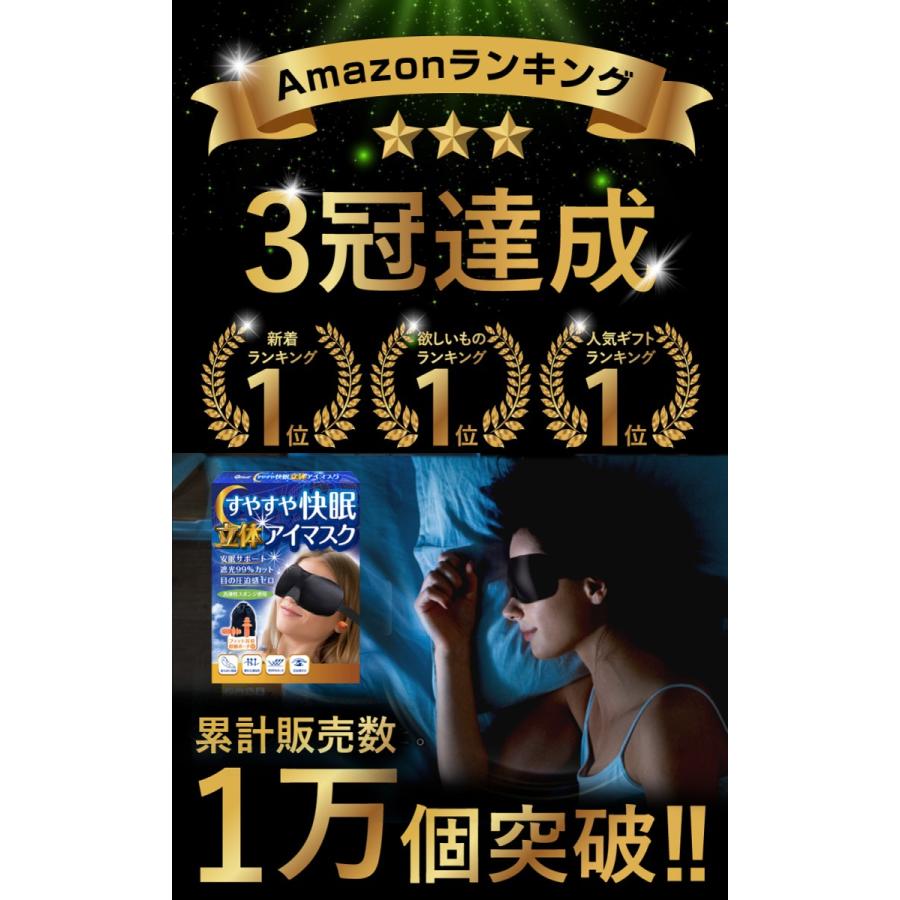 アイマスク アイピロー 安眠グッズ 遮光カット 目の圧迫なし 立体型 耳