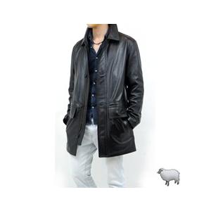 レザーコート メンズ メンズ ゆったりサイズのレザーハーフコート 羊革 大きいサイズあり 大きいサイズあり S 3l 4l 5lもあります 05 Leather Coat 13 ステンカラーコート 革製品専門店レザーハウス 新作モデルセール
