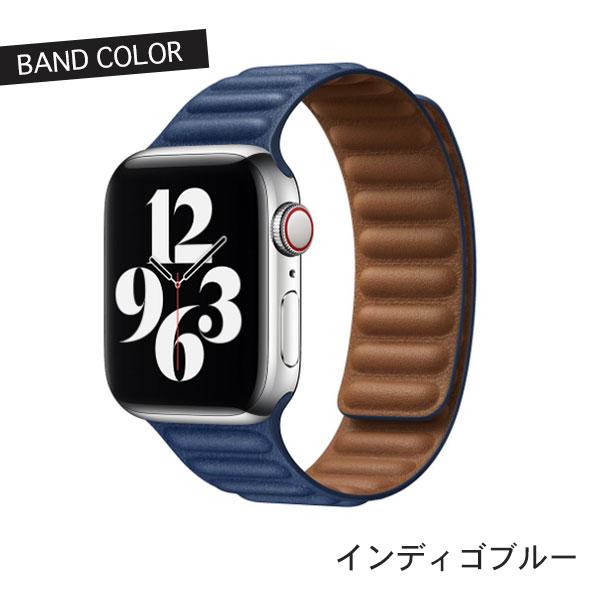 アップルウォッチ 本革 マグネット ベルト Apple Watch Band series 9 8 7 革 SE 6 5 4 アップル ウォッチ バンド 本革 レザー スポーツ 45mm 44mm 41mm｜leather-world｜04