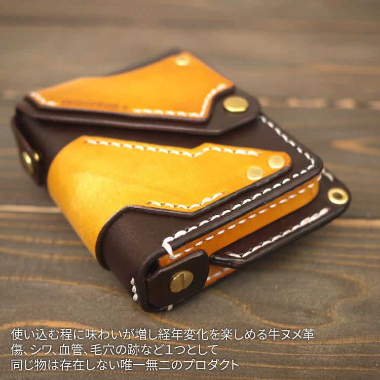 orizontas11 タバコケース シガレットケース スチームパンク 牛革 ハンドメイド レザー｜leathercraft-luke｜02