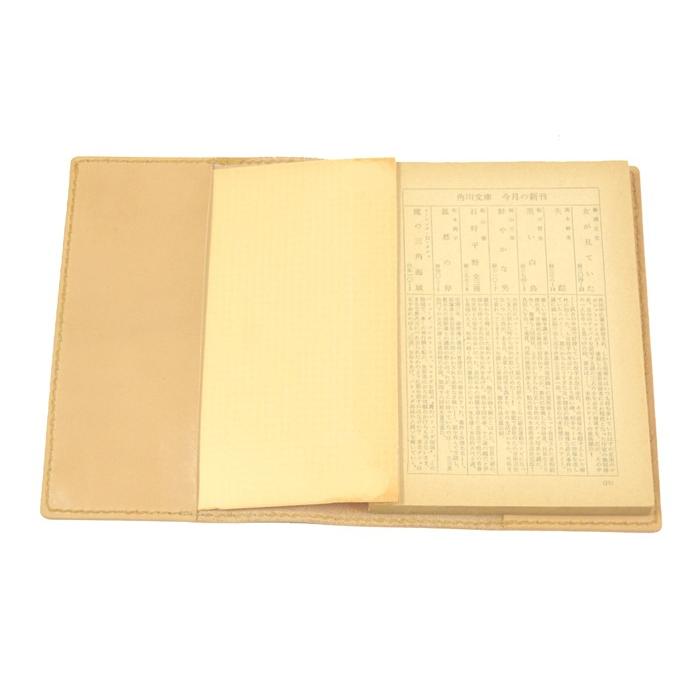 ハンドメイド 革製手帳カバー A6 オーダーメイド承ります ネーム刻印無料 国産サドルレザー 日本製 革製しおり付 現品 A6