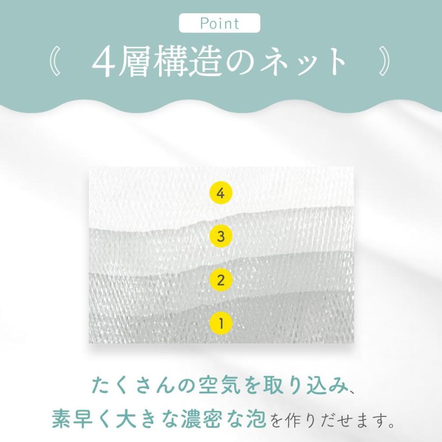 洗顔ネット 泡立てネット3個セット＋1個おまけ 洗顔泡立てネット4層