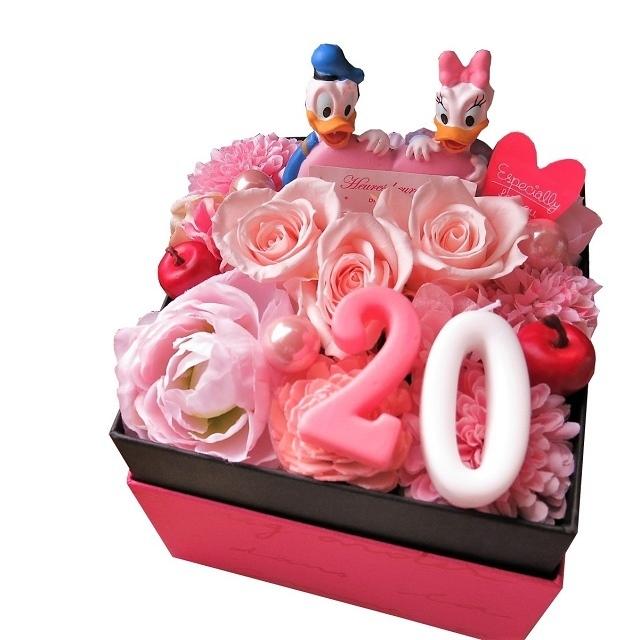 ご長寿祝い 還暦 古希 喜寿 傘寿 米寿 卒寿 白寿 ディズニー ドナルド デージー ハート 花束風ギフト 箱開けてスマイル ボックス入り プリザーブドフラワー Box Ddheart Suuji 003 フラワーガーデンリーブス 通販 Yahoo ショッピング