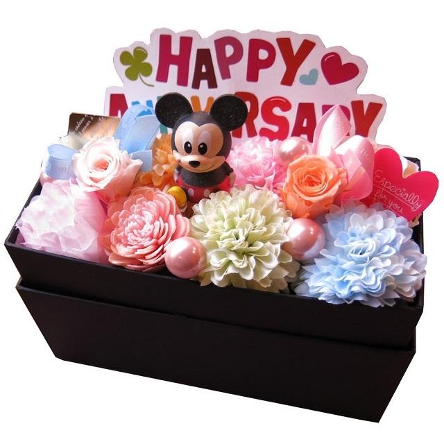結婚祝い 結婚記念日 ミッキー 横長ボックス プリザーブドフラワー入り 花 サプライズ Box Yoko Mikki 002 フラワーガーデンリーブス 通販 Yahoo ショッピング