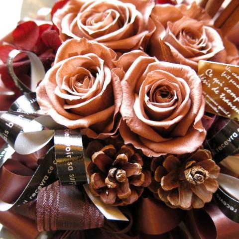 茶色バラ ブラウン系 大人かわいい ブラウン系のプリザーブドフラワー Cha M 001 フラワーガーデンリーブス 通販 Yahoo ショッピング