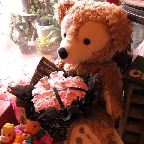 プロポーズ ダッフィー ぬいぐるみ プロポーズ 花 プリザーブドフラワー 70ｃｍ 大きなダッフィー ハート フラワーギフト プロポーズ