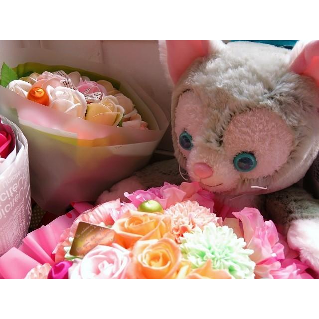 母の日 ディズニー ジェラトーニ ぬいぐるみ 花 プリザーブドフラワー カラフル お花抱っこ フラワーギフト_3