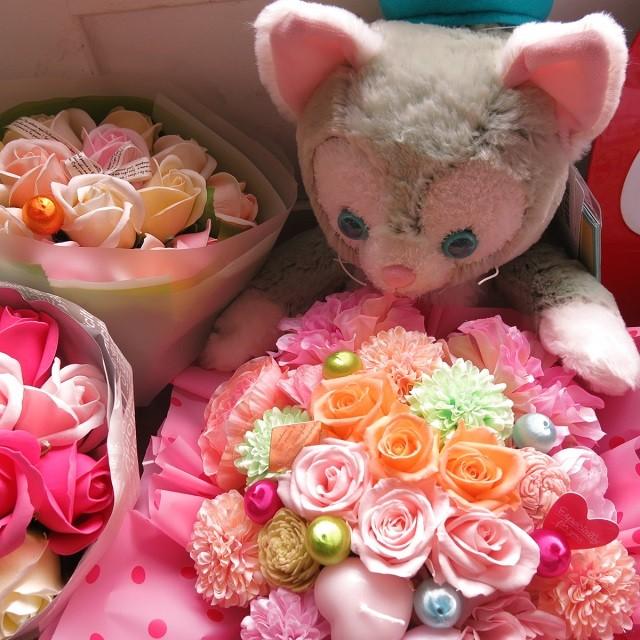 母の日 ディズニー ジェラトーニ ぬいぐるみ 花 プリザーブドフラワー カラフル お花抱っこ フラワーギフト_1