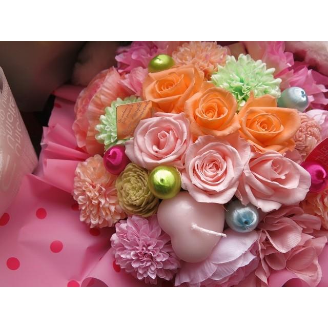 母の日 ディズニー ジェラトーニ ぬいぐるみ 花 プリザーブドフラワー カラフル お花抱っこ フラワーギフト_2
