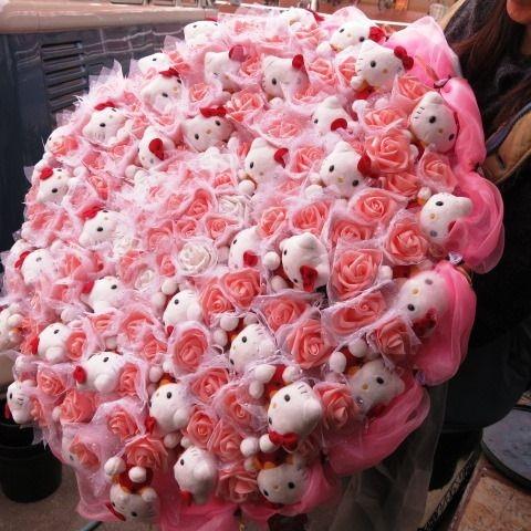 母の日 プレゼント キティ 花束 キティ キティ キティ キティ いっぱいの枯れない 花束 切花 花束 花束 かわいい造花です Kitty Hanataba Ixtupai 002 Haha 002 Deka フラワーガーデンリーブス