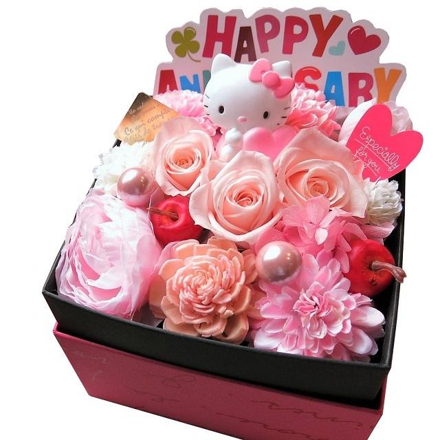 Hello Kitty 花柄ボックス 日本製 sanrio（サンリオ） キティ 花束風 箱開けてスマイル ボックス入り