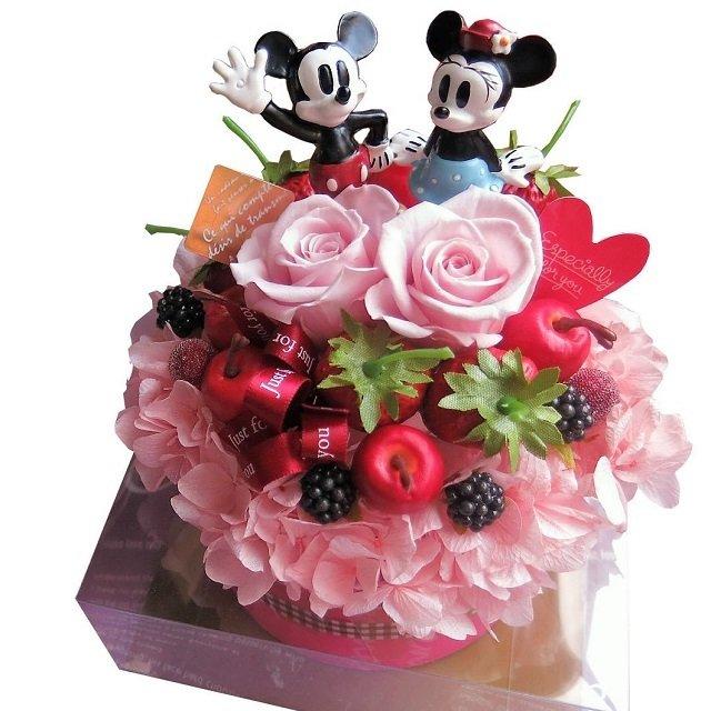 ディズニー フラワーギフト 花 ケーキ プリザーブドフラワー クリアーケース ミッキー ミニー ノーマルピック付き Mickeyminipickcakekasu 001 Hana 1 フラワーガーデンリーブス 通販 Yahoo ショッピング