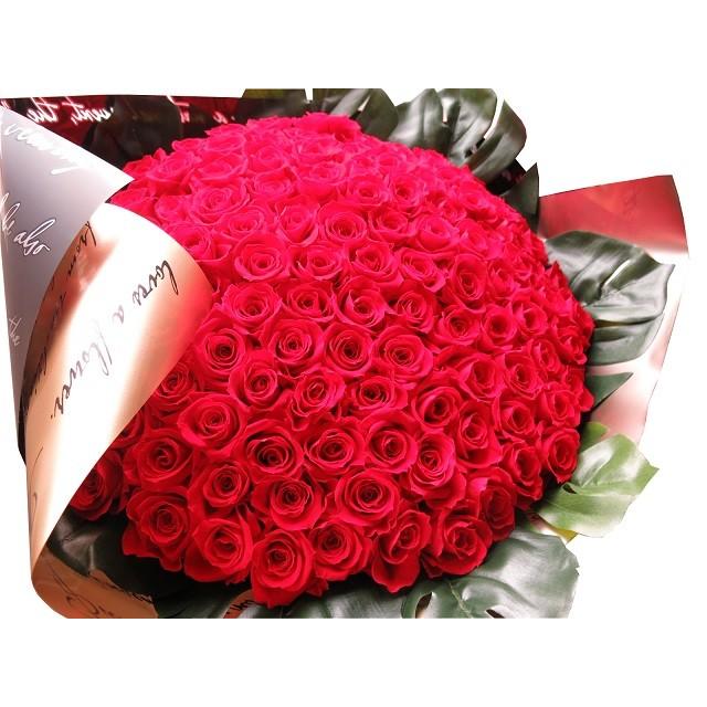 プリザーブドフラワー 赤バラ 100本 サプライズ 恋人 花束 プロポーズ
