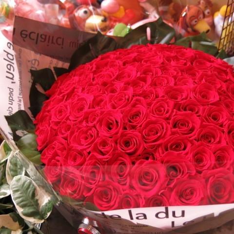 プロポーズ サプライズ 赤バラ 108本 花束 プリザーブドフラワー